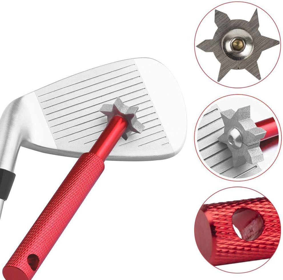 Golf Groove Sharpener Tool, Golf Club Groove Sharpener and Retractable Golf Club Brush, for Golfers, Practical Sharp and Clean Kits for All Golf Irons