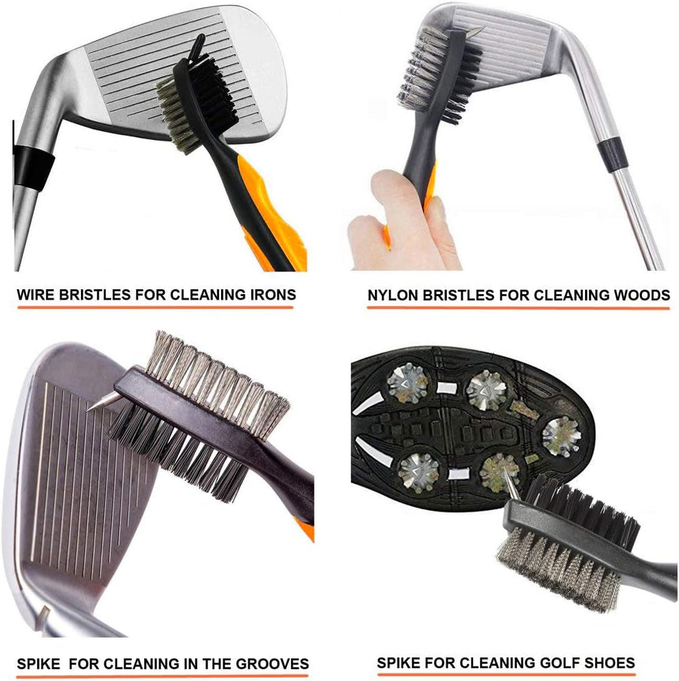 Golf Groove Sharpener Tool, Golf Club Groove Sharpener and Retractable Golf Club Brush, for Golfers, Practical Sharp and Clean Kits for All Golf Irons