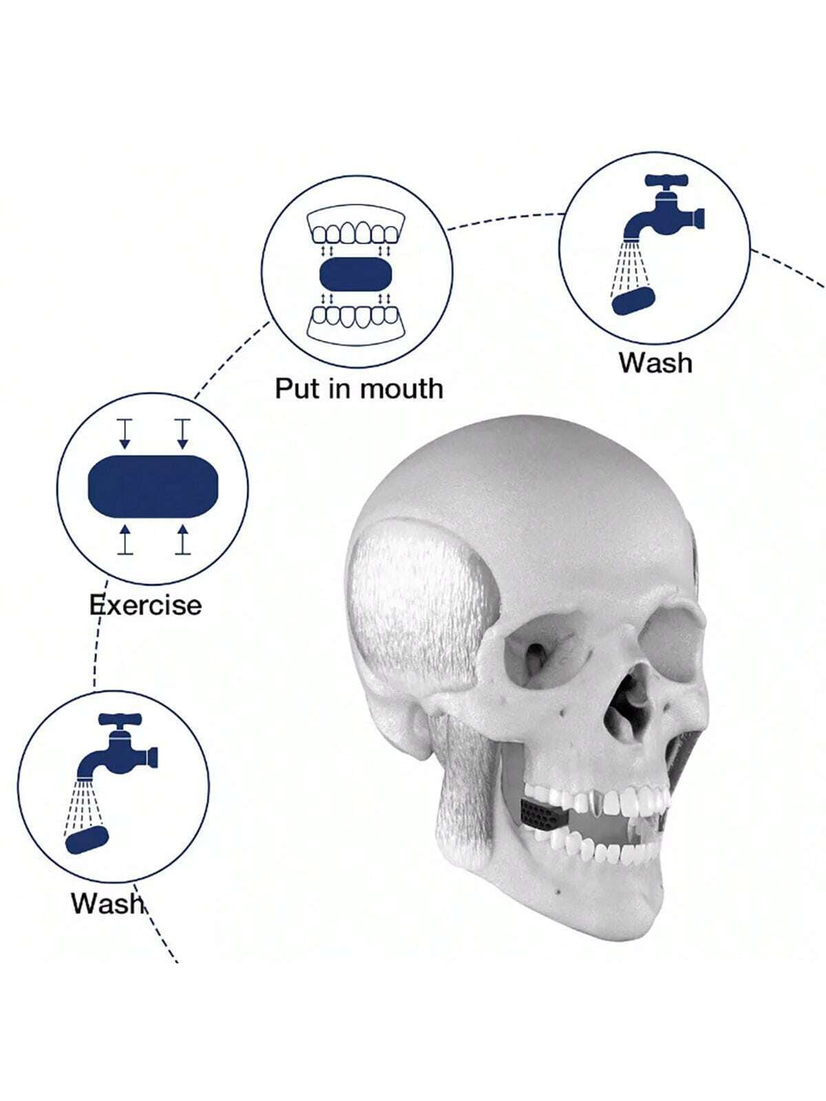 Chin and Jaw Trainer, Fitness Facial Muscle Trainer, Silicone Braces Chewing Exercise Machine